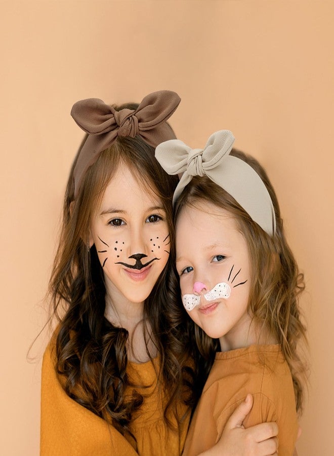 Jaciya 6 Pieces Knotted Bow Headbands for Women Wide Black Headbands for Girls Hair Accessories Knot Headband with Bow(Black/Brown/Khaki/White) - Image 3